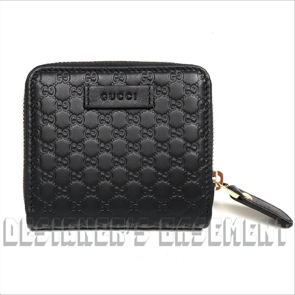 GUCCI black GG leather MICRO GUCCISSIMA French Zip Around pouch Wallet in Box 🎁 - Picture 2 of 7